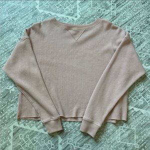 Abercrombie & Fitch Light Pink Waffle Knit Top